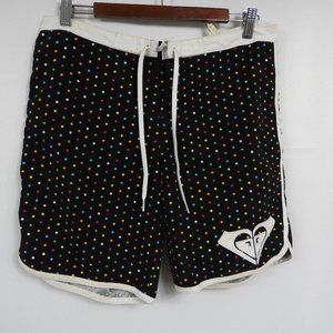 L655 Roxy Boardshorts Black with Multi Color Polka Dots